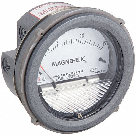 DWYER Differential Pressure Gauge | Range 5 to 0 to 5 in wc | 1/8" NPT Female | Dual Single-Side or Back, - generaltechuae