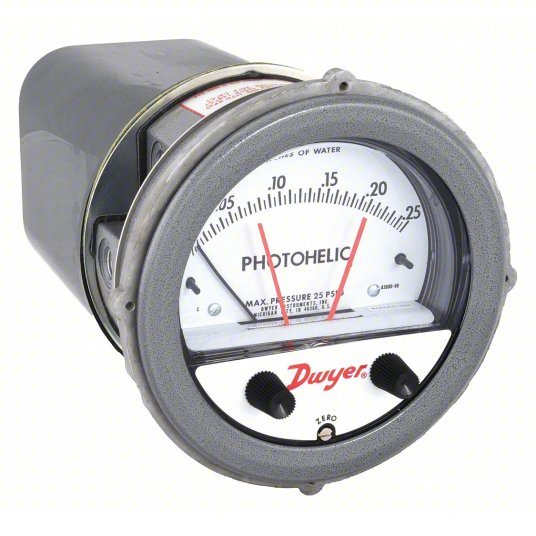 DWYER Differential Pressure Gauge & Switch | Range  0 to 0.25 in wc | 1/8 in NPT Female | Single-Side, DPDT, - generaltechuae