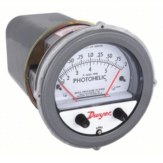 DWYER Differential Pressure Gauge & Switch | Range  0 to 2 in wc |  1/8 in NPT Female |  Side Single-Side, DPDT, - generaltechuae
