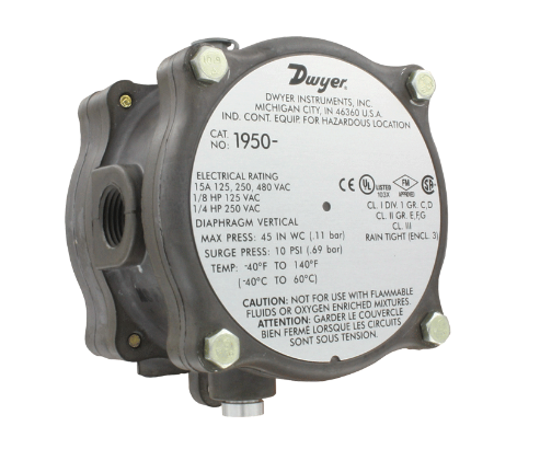 Dwyer Instruments 1950P-25-2F | Differential Pressure Switch | 4-25 psid;1/8" NPT F;Explosion Proof - generaltechuae