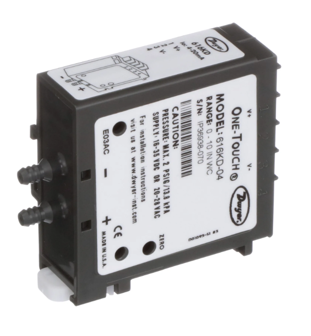 Dwyer Instruments 616KD-04 | Differential Pressure Switch | 4-20 mA | 0-10 w.c. | 5 psig | 616KD Series - generaltechuae