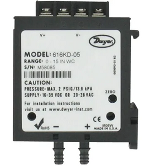 Dwyer Instruments 616KD-07-V | Differential Pressure Transmitter | 0-25 in. WC | 0-10V Output | 616KD Series - generaltechuae