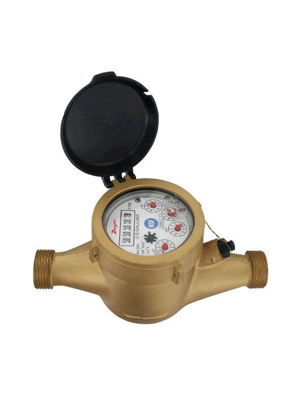 Dwyer Instruments WNT-A-C-05-100 | Multi-Jet water meter | 3/4" x 1" pipe size | NSF Certified | Brass body with 100 gal pulse output - generaltechuae