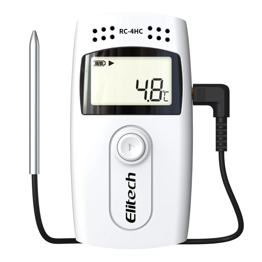 Elitech RC-4HC | Digital Temperature And Humidity Data Logger  | Temp Recorder With External Sensors Audio Alarm - generaltechuae