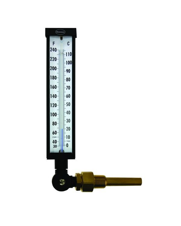 Brannan 200/505/0 | Adjustable Angle Industrial Thermometer | 90 mm (3.5 in) stem, 50 to 400 °F/°C, standard pocket - generaltechuae