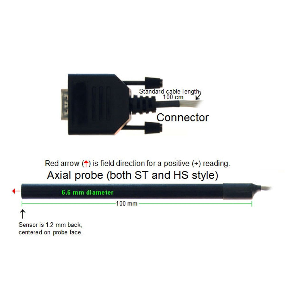 AlphaLab GM2PROBESAHS | GM2 High Stability Axial Probe | 0.01 G to ±800 G - generaltechuae
