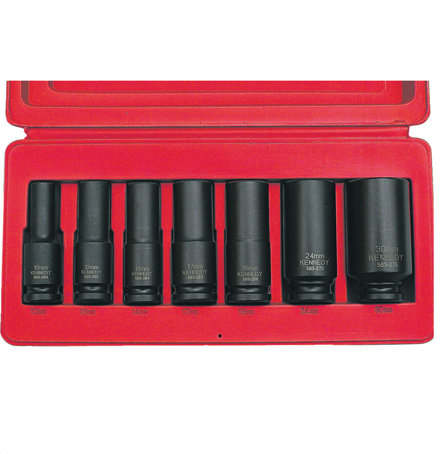 Kennedy KEN5839880K | PMD7M 7PCE 1/2" | SQ DR DEEP IMPACT SKT SET - generaltechuae