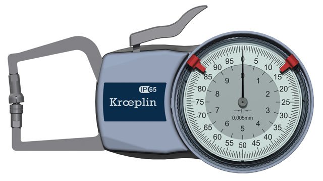 KROEPLIN D110T, 0 - 10 mm, ANALOG EXTERNAL MEASURING GAUGE FOR FOAMED MATERIAL AND FOILS - generaltechuae