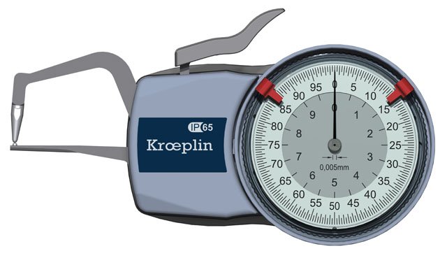 KROEPLIN D1R10, 0 - 10 mm, ANALOG EXTERNAL MEASURING GAUGE FOR TUBE WALL THICKNESS - generaltechuae