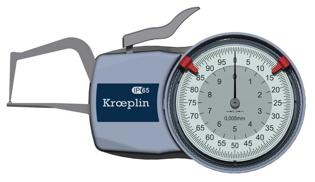 KROEPLIN D1R10S, 0 - 10 mm, ANALOG EXTERNAL MEASURING GAUGE FOR TUBE WALL THICKNESS - generaltechuae