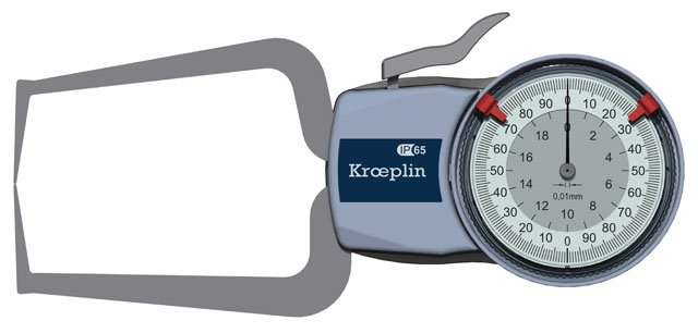 Kroeplin D220S, 0 - 20 MM, ANALOG EXTERNAL MEASURING GAUGE FOR GROOVES AND THICKNESS MEASUREMENT - generaltechuae