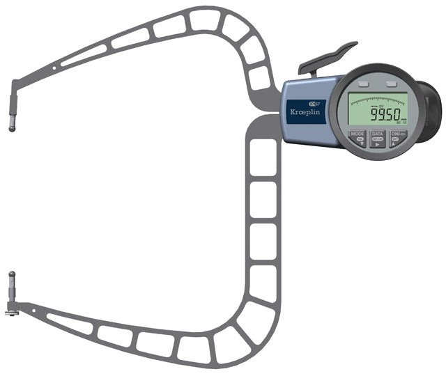 Kroeplin K4150, 100 - 150 mm, DIGITAL EXTERNAL MEASURING GAUGE FOR GROOVES AND THICKNESS MEASUREMENT