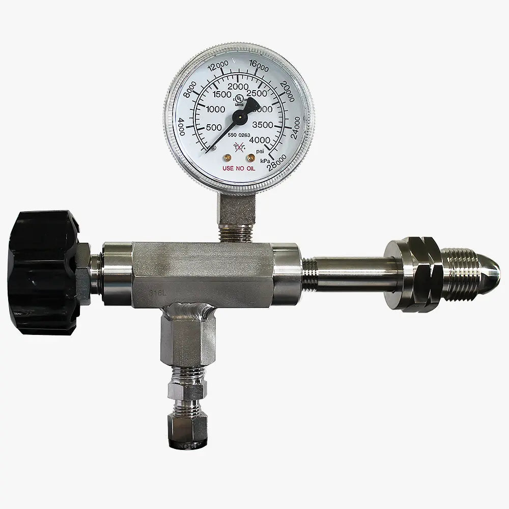 CONCOA 5352034-01-000 | 535 Series Manual Control Valve | Dursan 316L SS Body, No Gauge, No Cylinder Inlet
