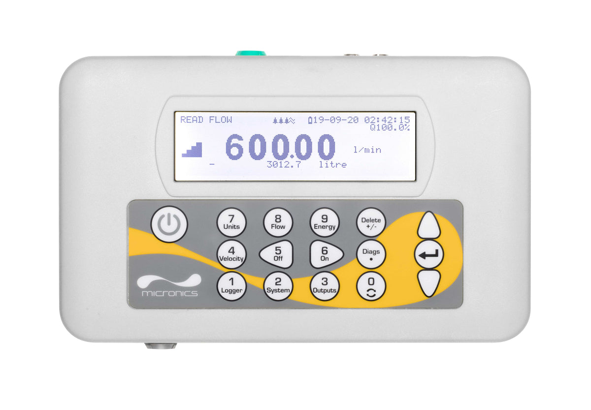 Micronics Portaflow 222 | Portable Clamp-on Ultrasonic Flow Meter | 'A' & 'B' Sensors, 0.1–10 m/s - generaltechuae