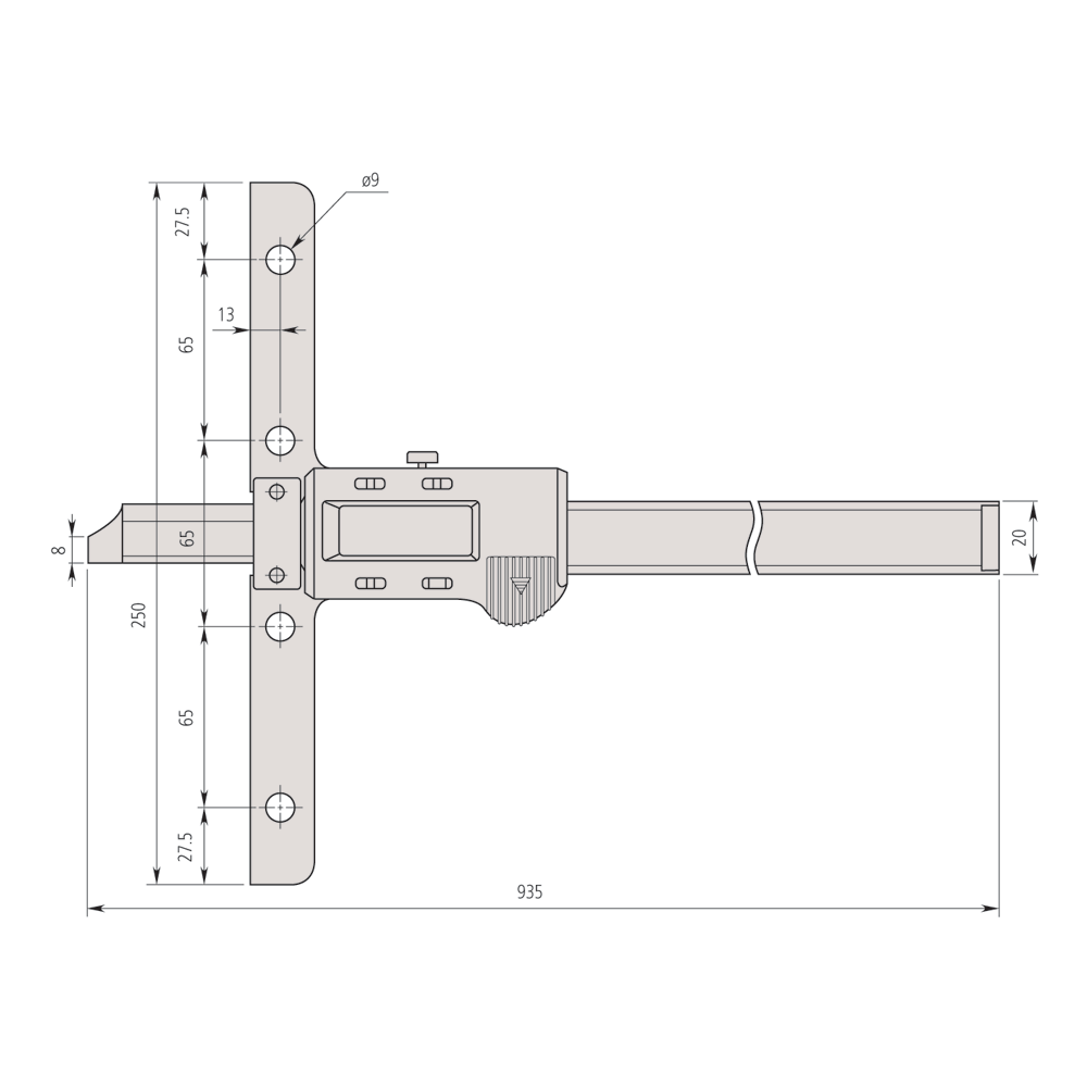 Mitutoyo 571-217-10 ABSOLUTE Digimatic Depth Gauge 0-1000mm / 0-40", Resolution 0.01 mm (.0005")