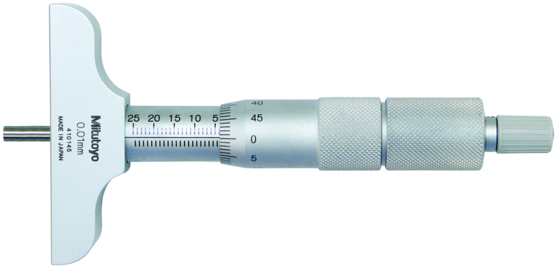 Mitutoyo 129-153 Depth Micrometer, Interchangeable Rods 0-300mm, 101mm Base - generaltechuae