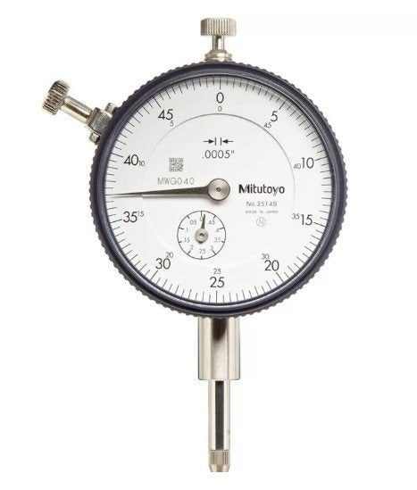 Mitutoyo 2514SB | Dial Indicator | Flat Back | Series 2 | Graduation 0.0005 inch | Accuracy ± 0.0015 inch | Range 0 to 0.5 inch - generaltechuae