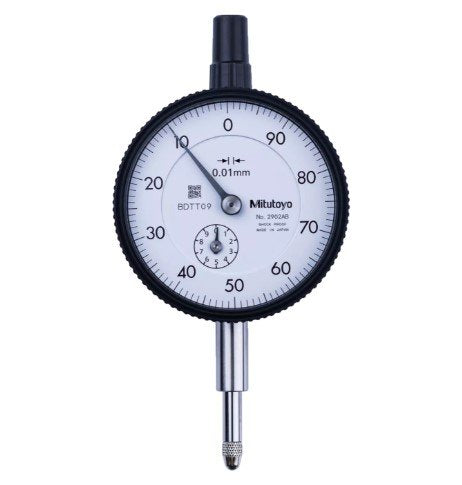 Mitutoyo 2902AB | Dial Gauge | Flat Back | ISO Type | Series 2 | Reverse Dial Face | Graduation 0.01 mm | Range 10 mm - generaltechuae