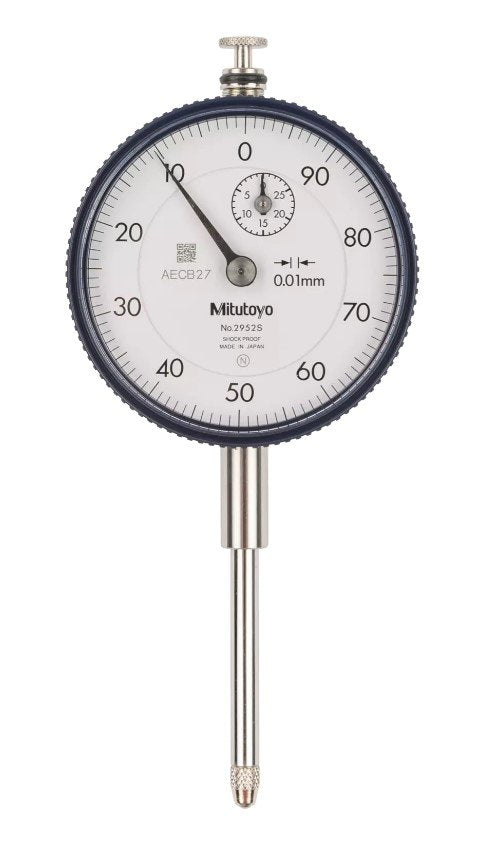 Mitutoyo 2952AB | Dial Gauge | Flat Back | ISO Type | Series 2 | Reverse Dial Face | Graduation 0.01mm | Range 30mm - generaltechuae