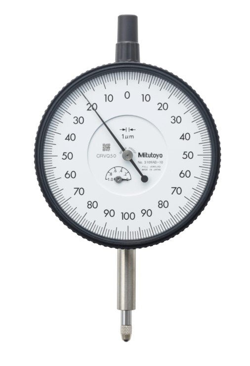 Mitutoyo 3109AB-10 | Dial Gauge | Flat Back | ISO Type | Series 3 | Jewelled Bearing | Graduation 0.001 mm | Range 1 mm - generaltechuae