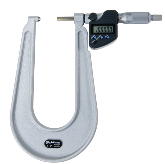Mitutoyo 389-362-30 Digital Sheet Metal Micrometer IP65 Inch/Metric, 1-2", Spherical Anvil - generaltechuae