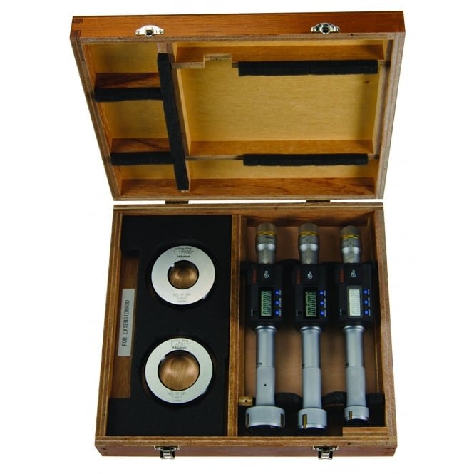 Mitutoyo Digimatic Holtest Three-Point Bore Micrometer Non-Interchangeable-Head Sets, Range 1 - 2" (25.4 - 50.8 mm)