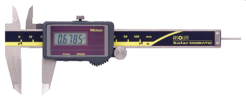 Mitutoyo 500-473 Digital ABS Solar Caliper Inch/Metric, 0 - 4" / 0 - 100mm