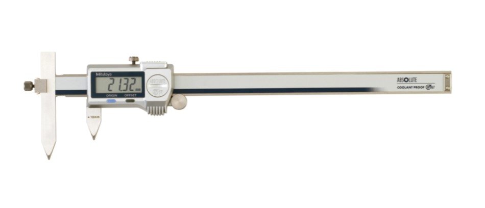 Mitutoyo 573-605-20 | Digital ABS Offset Centerline Caliper | Series 573 | With Thumb Roller and Data Output | Digital Step 0.01 mm | Range 10.1 to 160 mm | Weight 157 g - generaltechuae