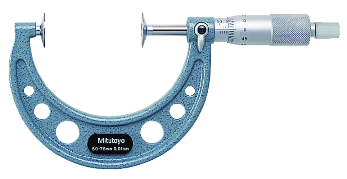 Mitutoyo 123-103 Disc Micrometer, Hardened Steel Disks 50-75mm, Disk=20mm - generaltechuae