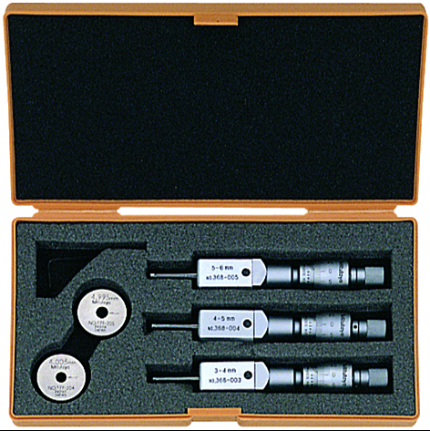 Mitutoyo 368-907 2-Point Internal Micrometer Holtest Set 3-6mm (3 pcs.) - generaltechuae