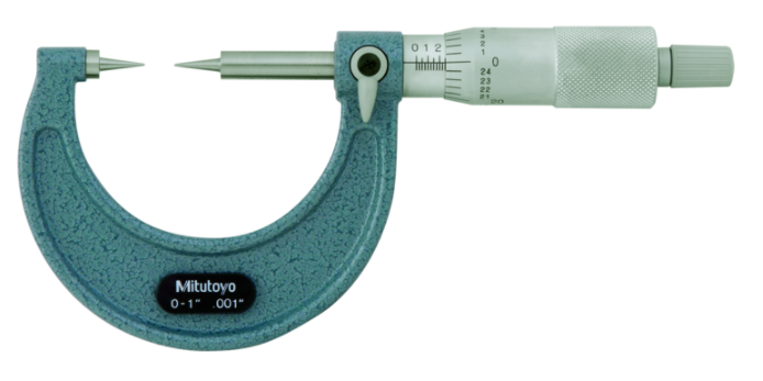 Mitutoyo 112-178 Point Micrometer with Hardened Tip 1-2", 15° Tip - generaltechuae