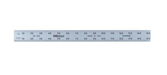 Mitutoyo 182-206 | Steel Rule | Fully-Flexible Rule | Series 182 | Metric or Inch | Accuracy ±0.006 inch | Width 0.5 inch | Range 150mm or 6 inch - generaltechuae