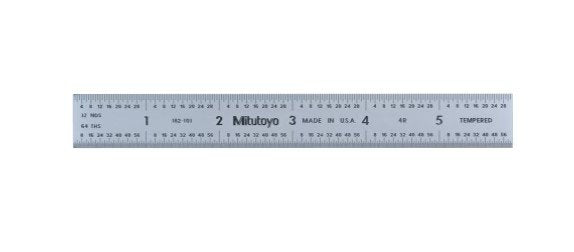 Mitutoyo 182-262 | Steel Rule | Fully-Flexible Rule | Series 182 | Accuracy ±0.008 inch | Width 0.75 inch | Range 0 to 24 inch - generaltechuae