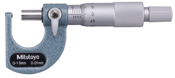 Mitutoyo 115-314 Tube Micrometer Cylindrical Anvil Flat Spindle, 0-1"