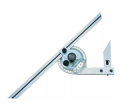 Mitutoyo 187-901-10 | Universal Bevel Protractor | Graduation 5 ' (0° - 90° - 0°) | Blade Length 150mm or 6 inch and 300mm or 12 inch | Range 0 to 90° x4 (360°) - generaltechuae