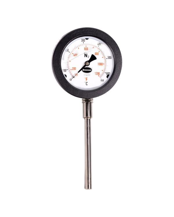 Brannan 93/400/3 | Marine Exhaust Gas Thermometer | 100 mm dial, +50 to +650 °C/°F, 250 mm stem - generaltechuae