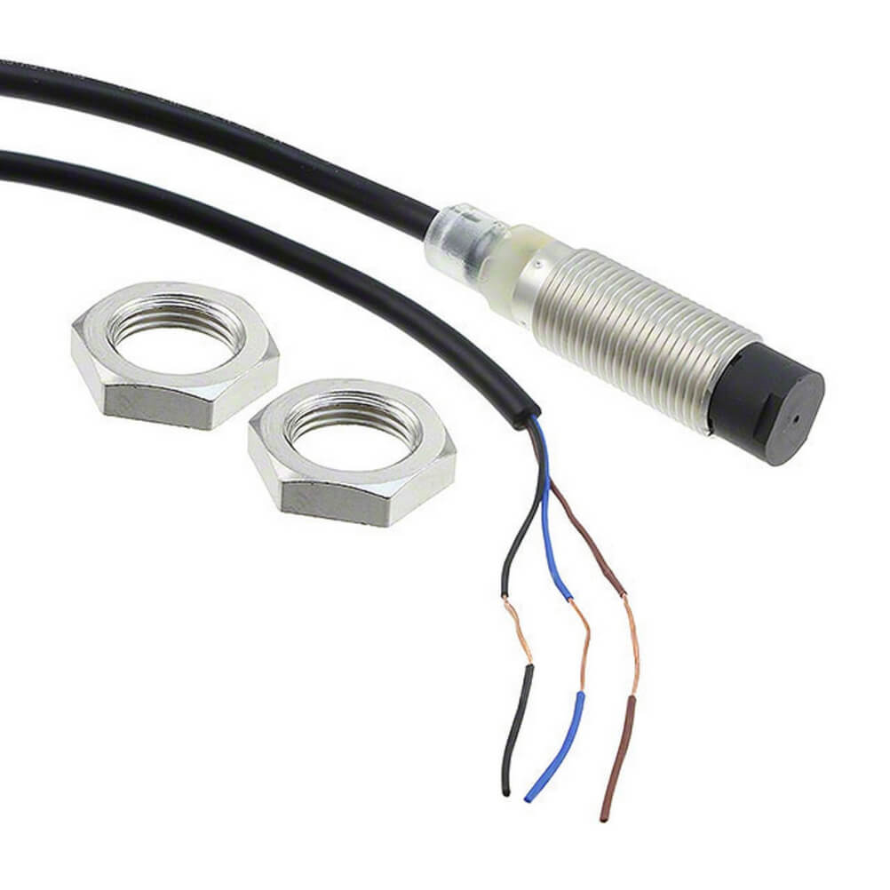 Omron E2B-M12KS02-WP-B1 2M, Inductive Threaded Barrel Proximity Sensor, M12, 2 mm Detection, PNP NO, 10 → 30 V dc