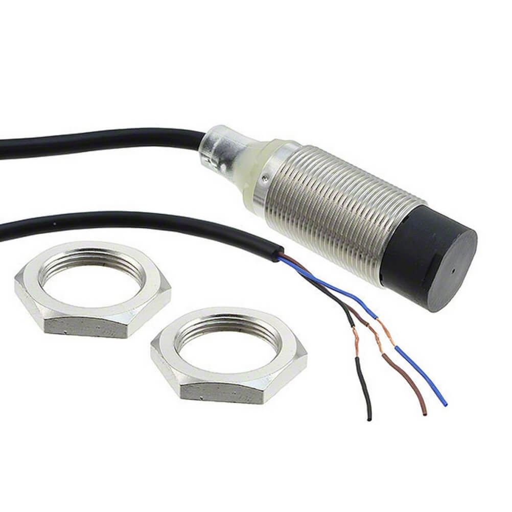Omron E2B-M18KN16-WP-C1 2M, Inductive Threaded Barrel Proximity Sensor, M18, 16 mm Detection, NPN NO, 12 → 24 V dc