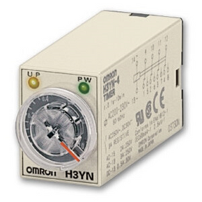 Omron H3YN-4 DC24, H3YN Series DIN Rail, Panel Mount Timer Relay, 24V dc, 4-Contact, 0.1 s → 10min, 4PST