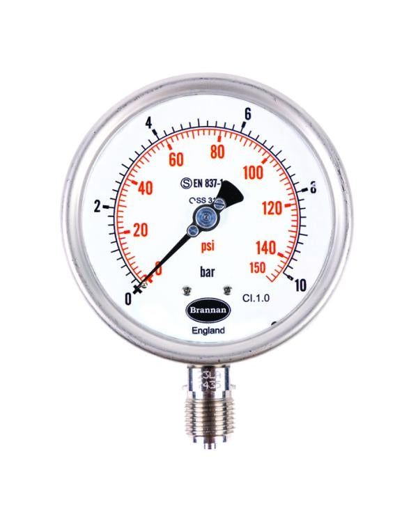 Brannan PG045 | Safety Pattern Stainless Steel Pressure Gauge | S3, IP67, 1% Class - generaltechuae
