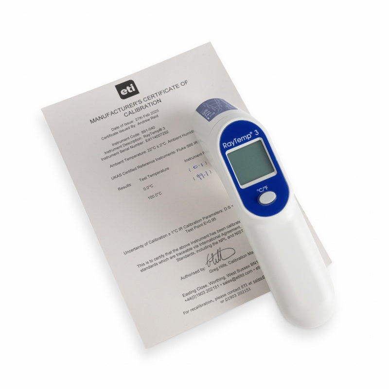 ETI 891-040 | RayTemp 3 Infrared Thermometer | with 2-Point Calibration Certificate - generaltechuae