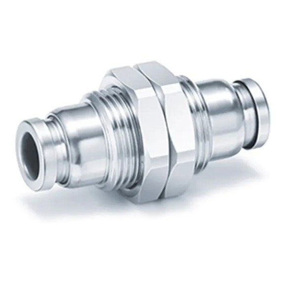 SMC KQB2E08-00 | Bulkhead Metal Fitting | Tube-to-Tube | Series KQB2 | Connection M15 | Tube Size 8mm - generaltechuae