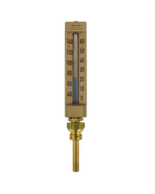 Brannan 84/325/0 | Industrial V-Line Thermometer | Straight, 150 mm, Aluminium, 0 to +200 °C, 100 mm pocket - generaltechuae