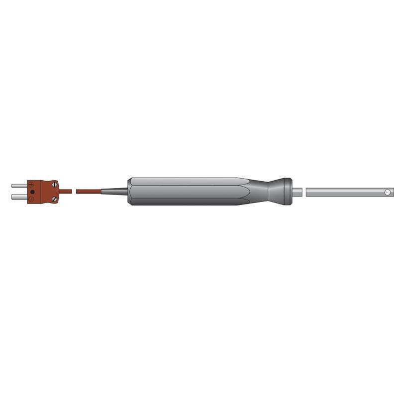 ETI 127-300 | Thermocouple Air or Gas Probe | Type T, straight lead, Ø4.5 x 130 mm - generaltechuae