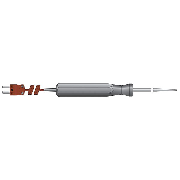 ETI 327-160 | Thermocouple Probe for Liquids and Solids | Type T, coiled lead, Ø3.3 x 130 mm - generaltechuae