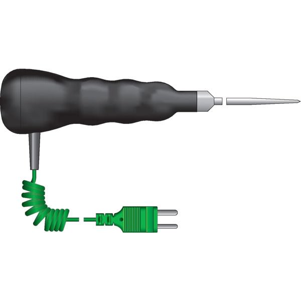 ETI 343-162 | Waterproof Thermocouple Penetration Probe | Black, coiled lead, Type K - generaltechuae