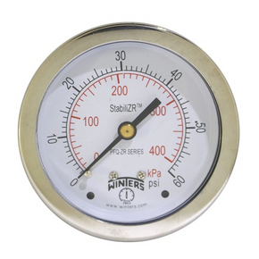 Winters PFP2316ZRR1R11 | Premium Stainless Steel StabiliZR Gauge | 0-15 psi / 0-1 bar | 4” (100mm) Dial Display | ±1% Accuracy |  1/2” Back - generaltechuae
