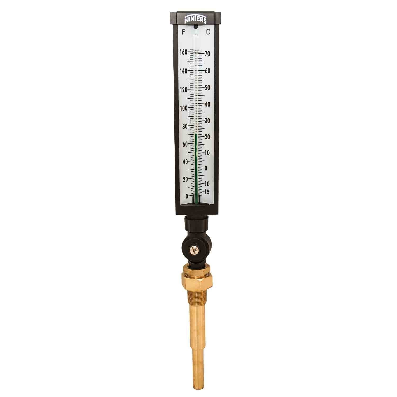 Winters TIM103-6AC-R-UV | Industrial 9” Thermometer | 3/4” NPT with thermowell |  0°F to 160°F & -15°C to 70°C - generaltechuae
