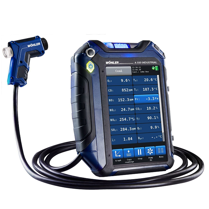 Wohler A 550 Industrial Flue Gas Analyzer | with O2 / CO (10,000 ppm with H2 comp.)
