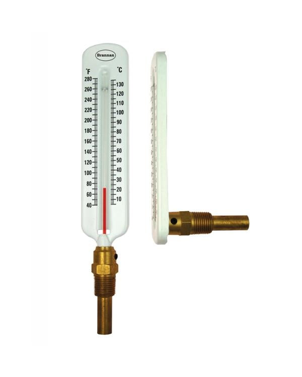 Brannan 200/001/0 | Steel Cased Hot & Chilled Water Thermometer | +5 to +135 °C/°F, bottom connection (straight) - generaltechuae (2)